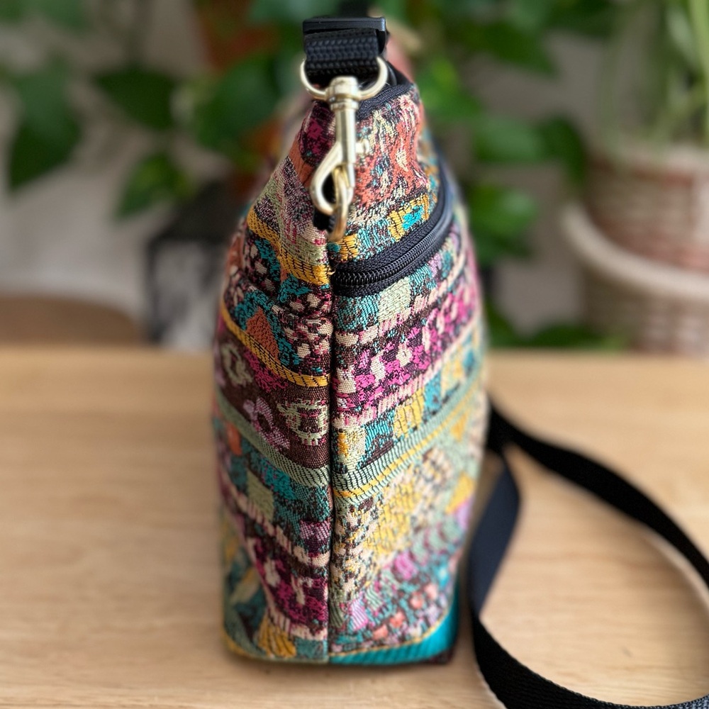 Danny K Boho Tapestry Crossbody Shoulder Bag Multicolor Made in USA Artisan Folk - Picture 5 of 16